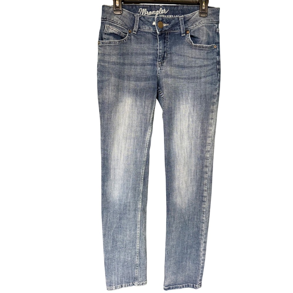 Wrangler Womens/Juniors Straight Leg Jeans Medium Wash Stretch Size 3x34